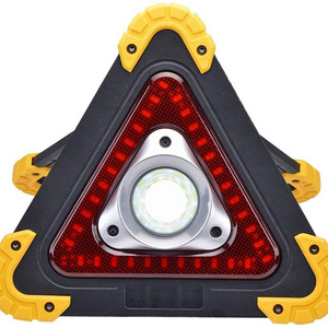 Rechargeable Car Repair Triangle Signal Emergency Warning Light Outdoor Flood COB LED Work Light For Camping Hiking