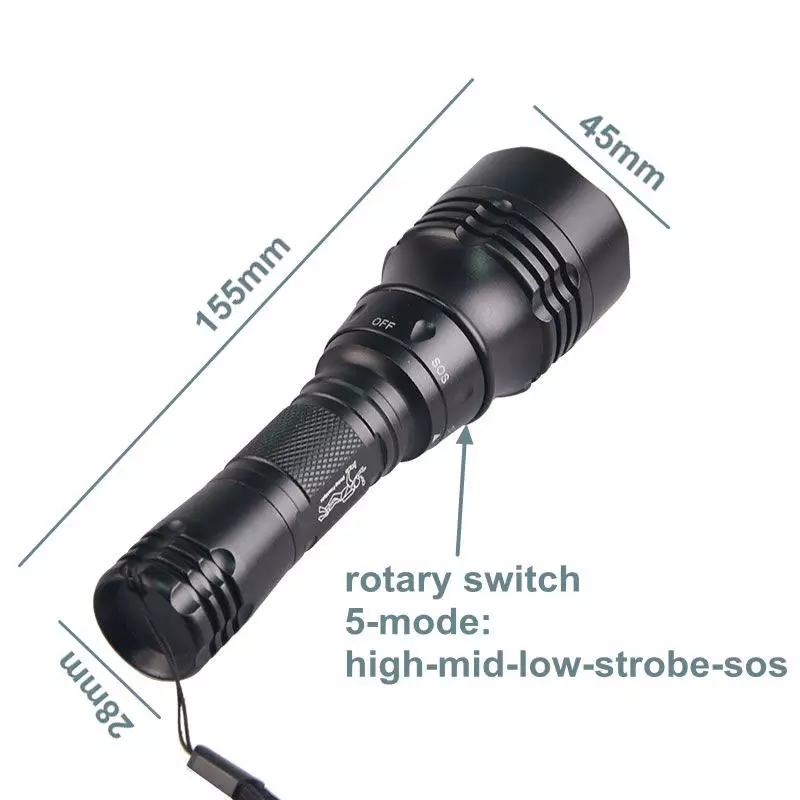 Rechargeable Diving Professional Diving Torch glare T6 led Magnetism switch Powerful Waterproof 5 modes  Underwater Flashlight