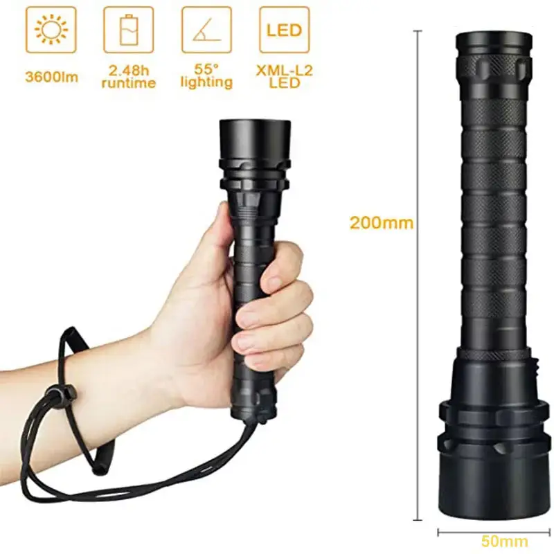 Underwater LED Diving Flashlight Torch Lamp Multi LED Bulbs Powerful LED Diving Flashlight