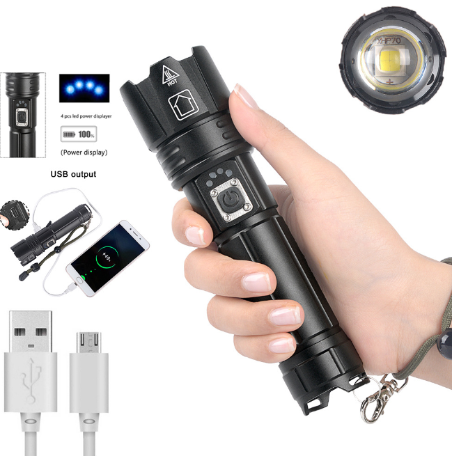 Super Bright IP67 Waterproof High Lumen USB Rechargeable 20000 Lumen Led Flashlights For Emergencies Camping