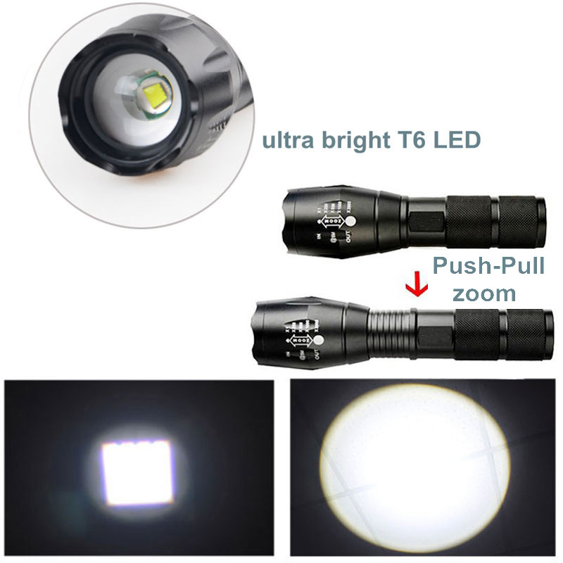 Grade Zoomable 5Modes XML T6 Hunting Led Waterproof Flashlight