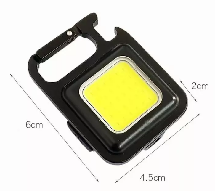 Ultra Bright 500 Lumen Mini COB Keychain Flashlight 4 Lighting Mode Pocket Light With Folding Bracket Bottle Opener