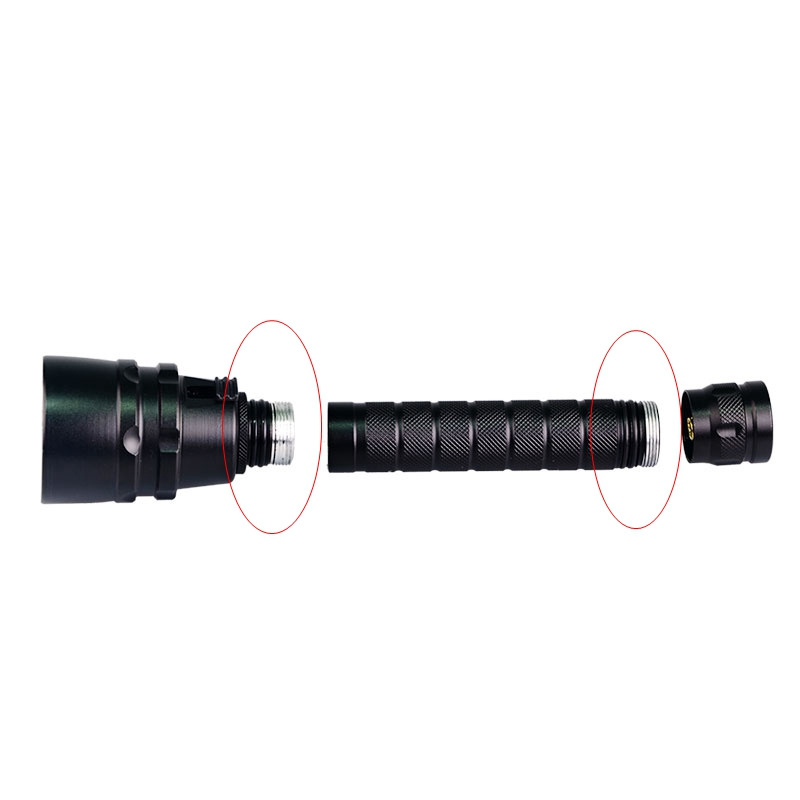 Underwater 100m 5LED diving flashlight 5000 lumens 18650 Scuba diving strobe light with torch