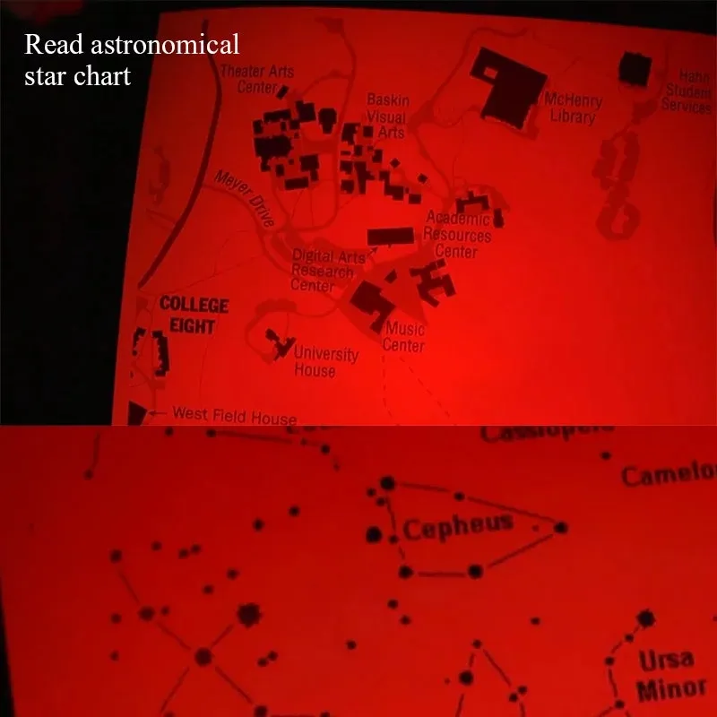 Reading Astronomy Star Maps Preserving Night Vision 625nm 9 Red LED Flashlight