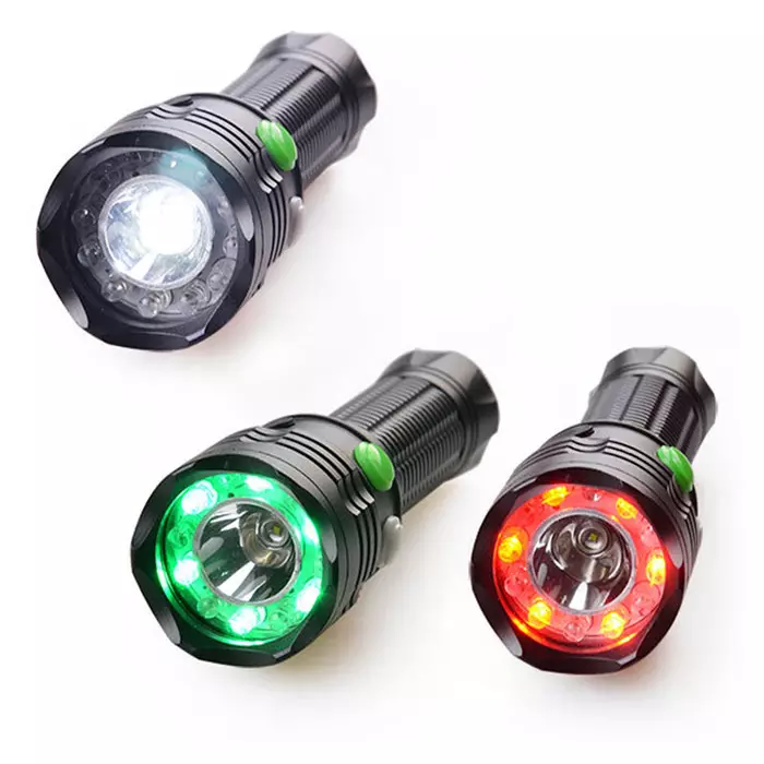 Bright Rechargeable Torch LED Flash Lights Red/Green/White Light Torch Railway Signal Light Lantern For Camping