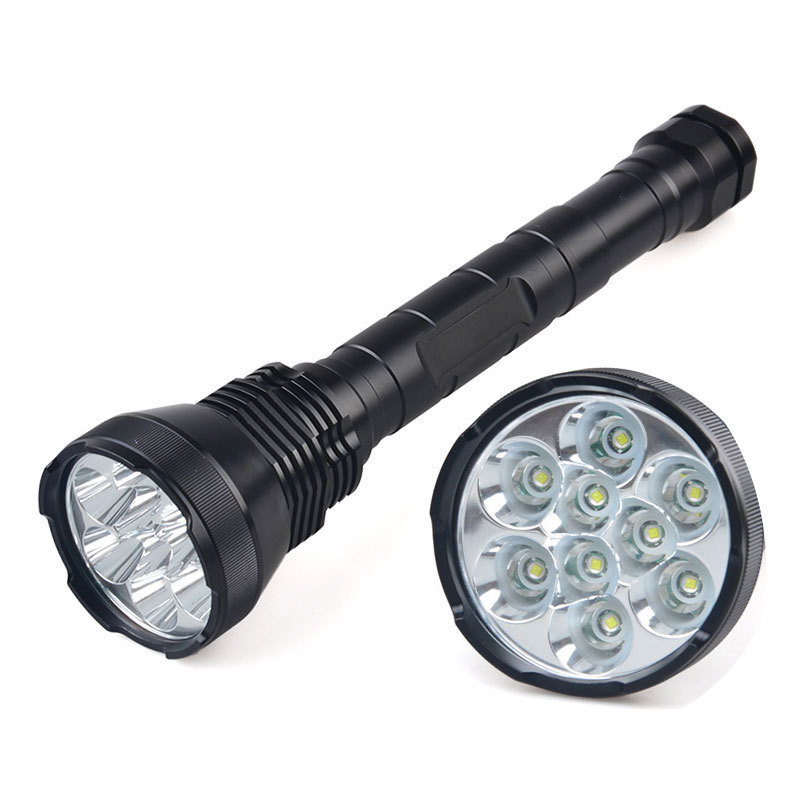 10000Lm High Beam Flashlight 5-Mode XML T6 9 LED Big Torch Light