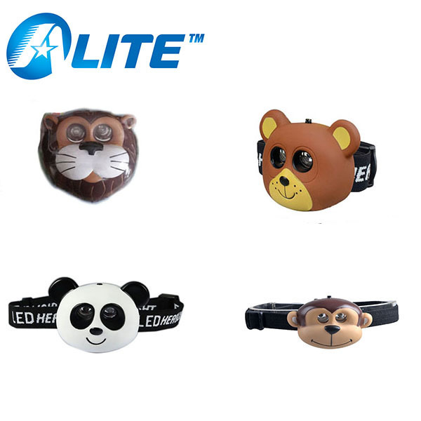 Kids Children Animal Shaped Rechargeable Ultra Bright Head Lamp Flashlights For Promotional