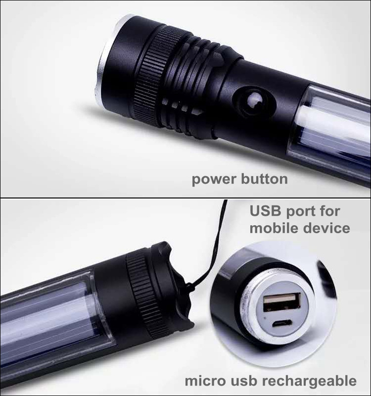 Camping Lamp Outdoor Led Solar Torch Light Flashlight 18650 Battery  Rechargeable Led Camping Light