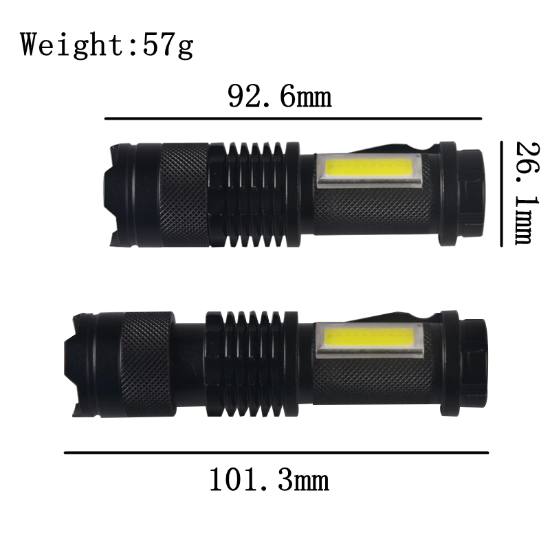 Micro USB Mini Powerful 3W XPE LED Flashlight Built-in 14500 Battery Zoom Rechargeable Flashlight With Clip