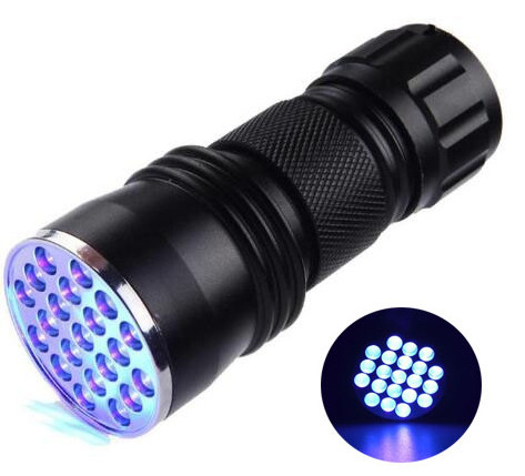 Aluminum Alloy 21 LED 395nm UV LED Flashlight  Emergency Outdoor Torch For Money Detector