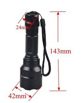 Long Distance High Lumen C8 Red Green White Rechargeable XML-T6 LED Flashlight For Outdoor Hunting