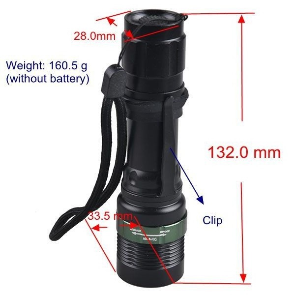 3W 625nm Long Range Fire Emergency Red LED Flashlight Night Hunting Torch Light