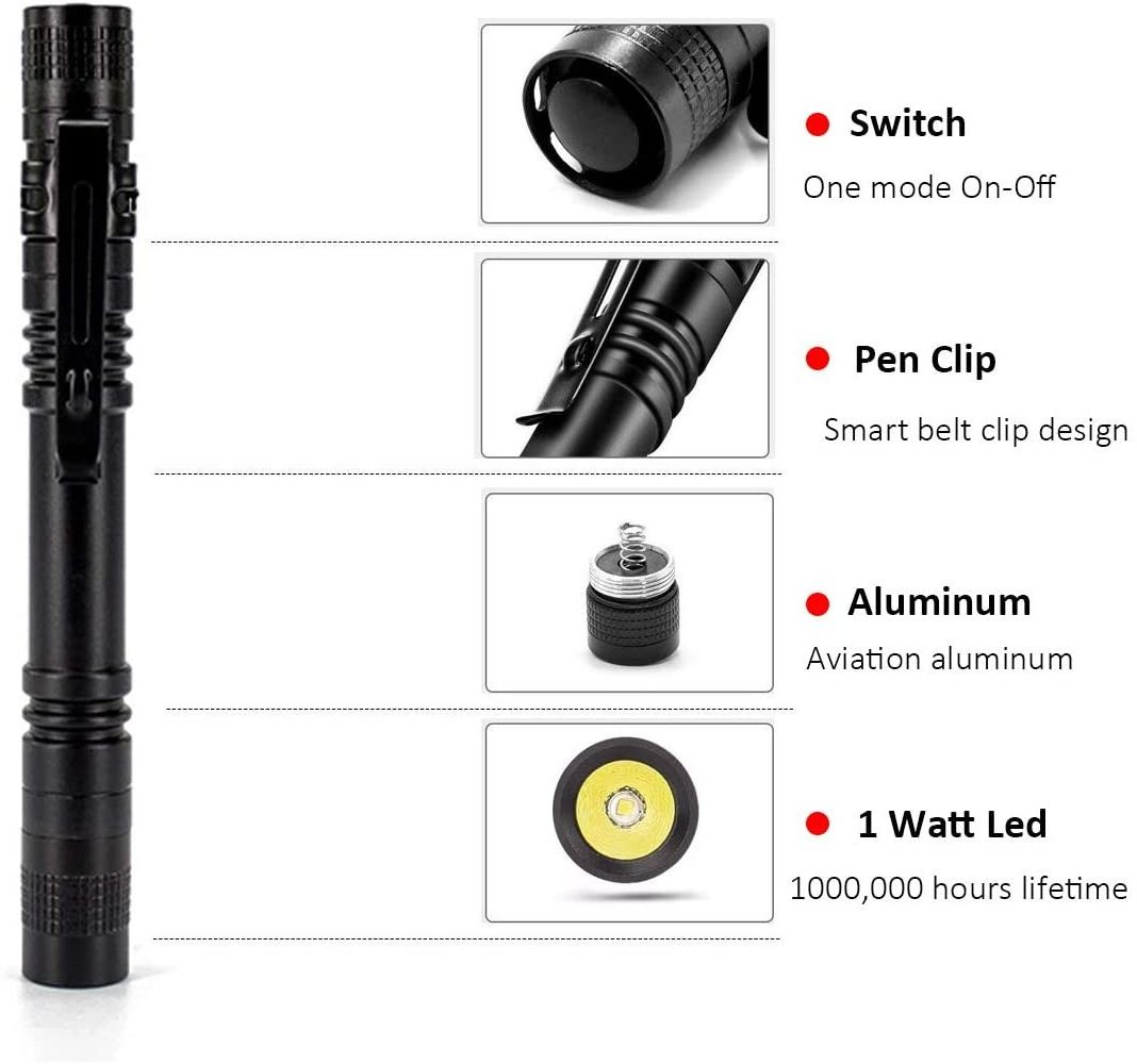 Red Light Penlight Flashlight One Mode For Camping Hiking Animal Protecting Beekeeping Detecting Astronomy Aviation Night Vision