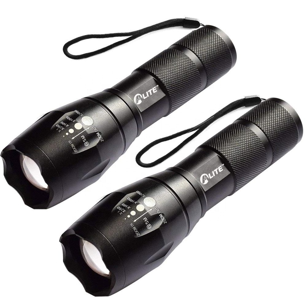 Wholesale 2 Pack G700 Waterproof 5 Modes 10W XML T6  LED Zoom Tactical Flashlight For Camping Home Emergency