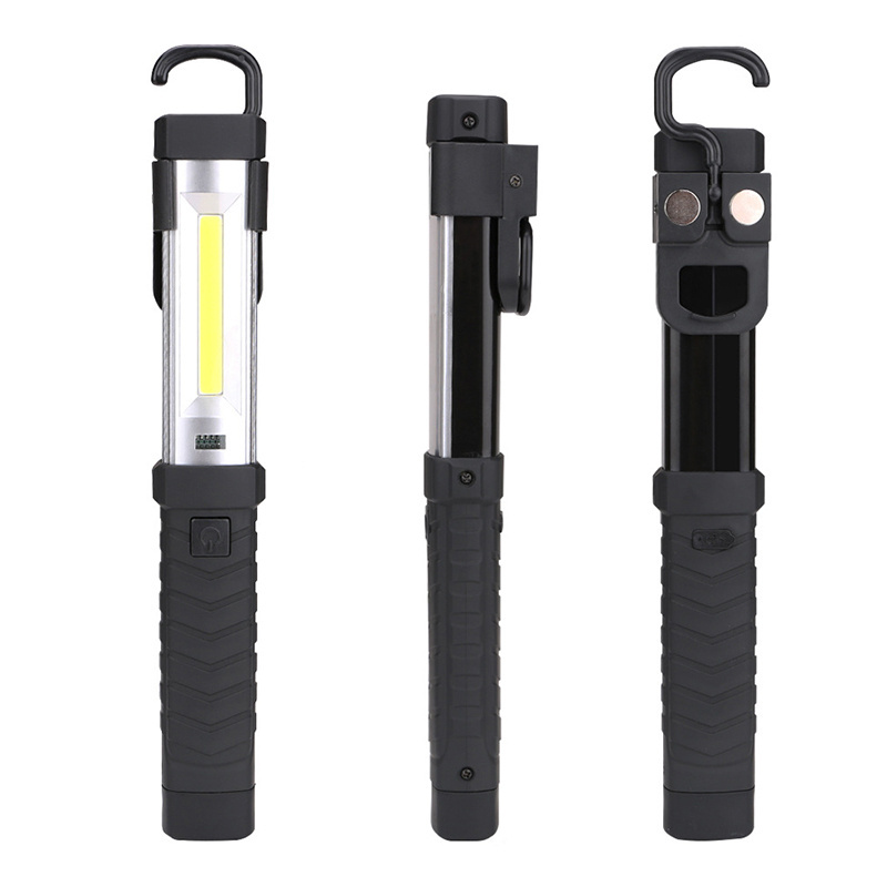 Super Bright Rechargeable 3W LED Car Repair Flashlight Portable Magnetic Inspection COB LED Work Light With Removable Hook