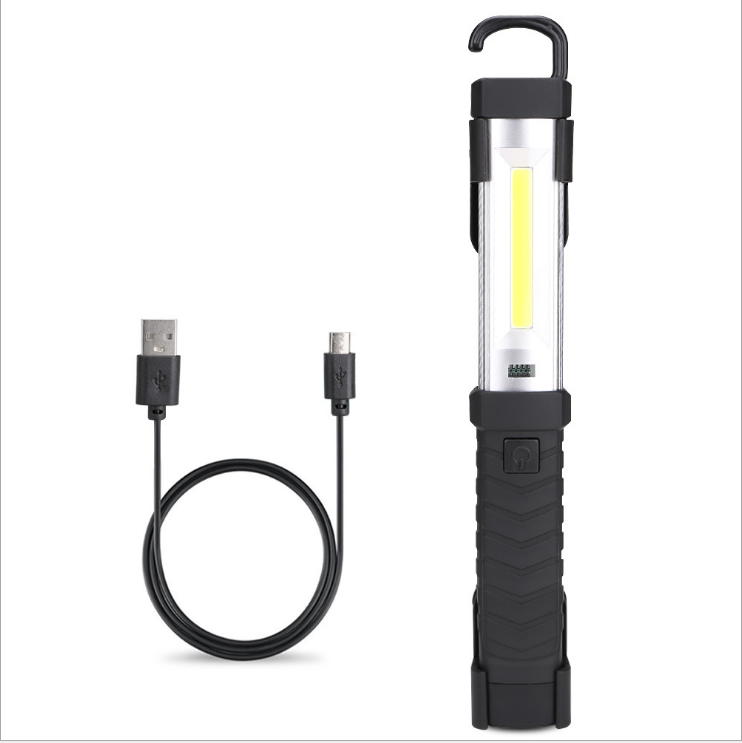 Super Bright Rechargeable 3W LED Car Repair Flashlight Portable Magnetic Inspection COB LED Work Light With Removable Hook