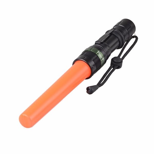 11 inch Traffic Wand Small Orange LED Safety Signal Wand Work Light Flashlight with Cone Flashing Modes,Wrist Strap Lanyard