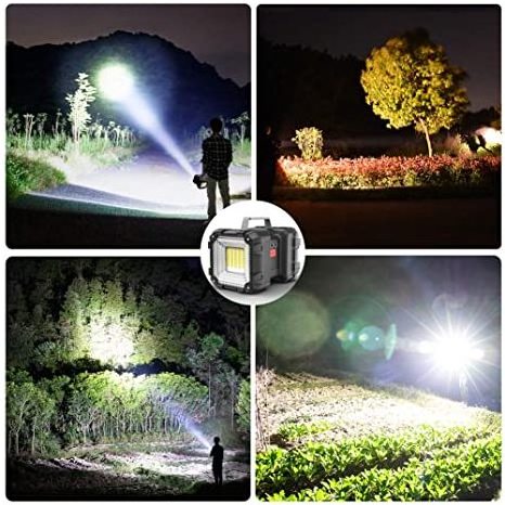 Hot sale Led  Rechargeable Double Head spotlight Ultra-long Standby Searchlight Handheld Flashlight Work Torch