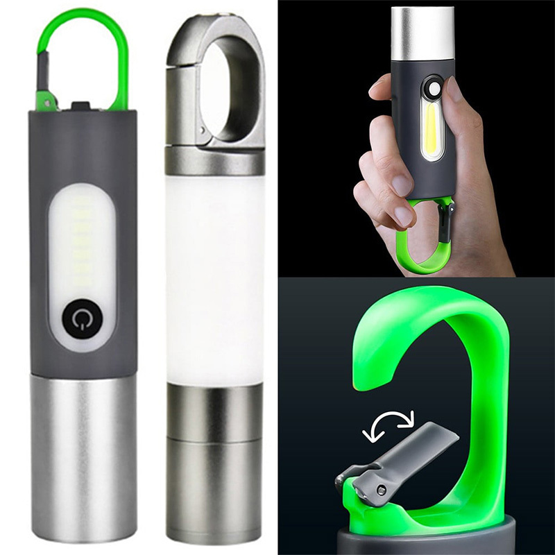 Led Rechargeable Flashlight Outdoor Camping Tent Lantern Waterproof Zoom Powerful Pocket Mini Portable Torch Emergency With COB