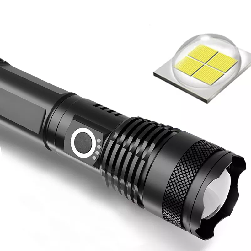 Custom Military Style Tactical Flashlight Xhp90 Led Torch Power Bank Zoom Torchlight Rechargeable Spotlight Flashlight