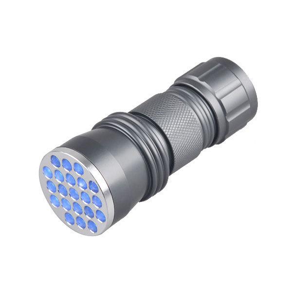 Aluminum Alloy 21 LED 395nm UV LED Flashlight  Emergency Outdoor Torch For Money Detector