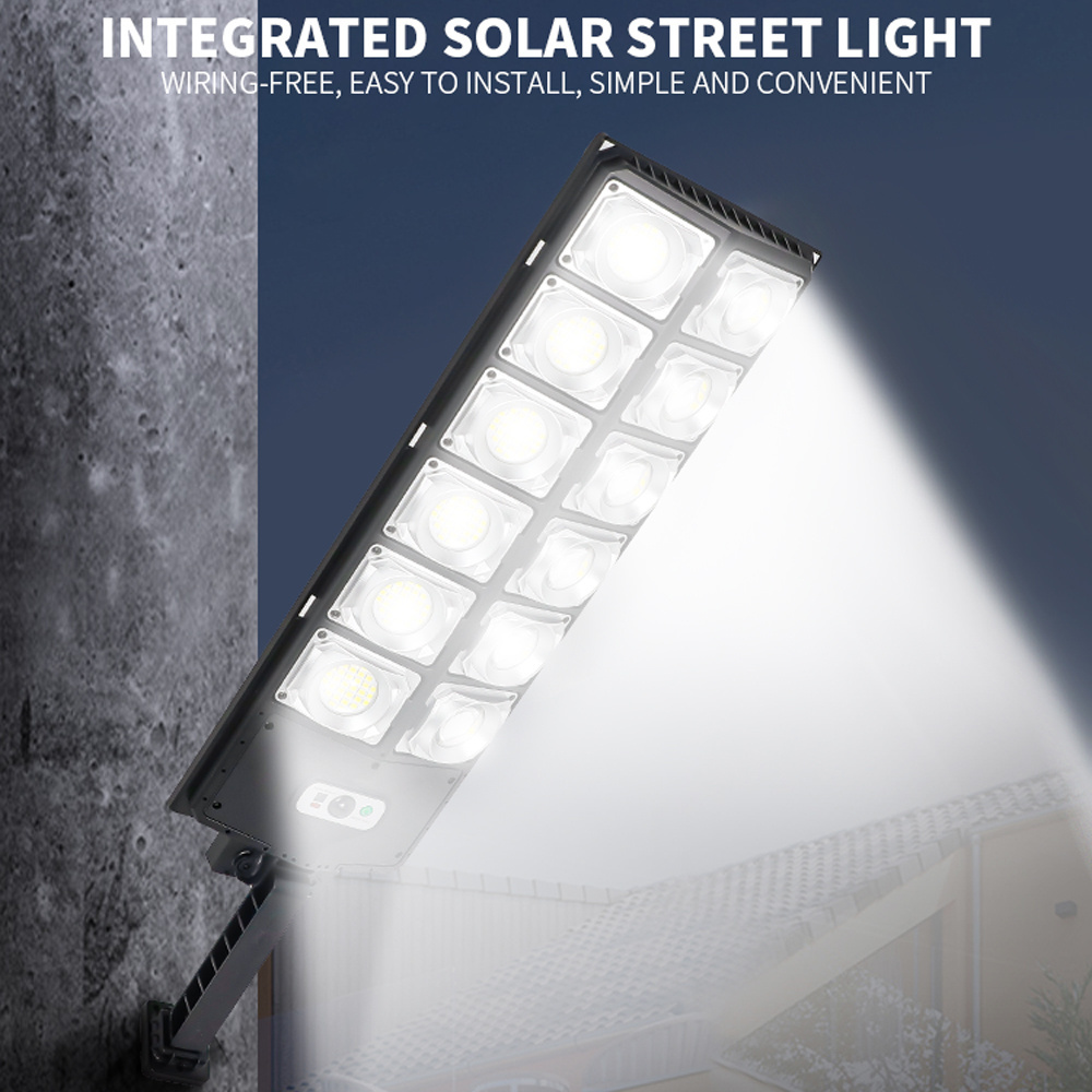 High Power 504LED Solar Flood Lights Outdoor Dusk to Dawn Motion Sensor 6500k LED Solar Pole Light with Remote Control