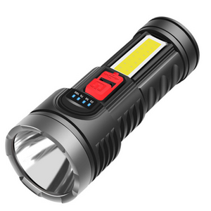 Super Bright Outdoor Portable Flashlight USB Rechargeable Searchlight ABS Plastic With COB