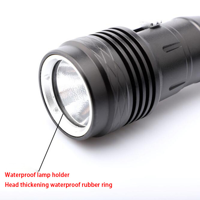 Deep Sea 100M Dive Lamp P50 LED Diving Flashlight Most Powerful Rechargeable Battery 3000 Lumens Diver Flashlight For Diving