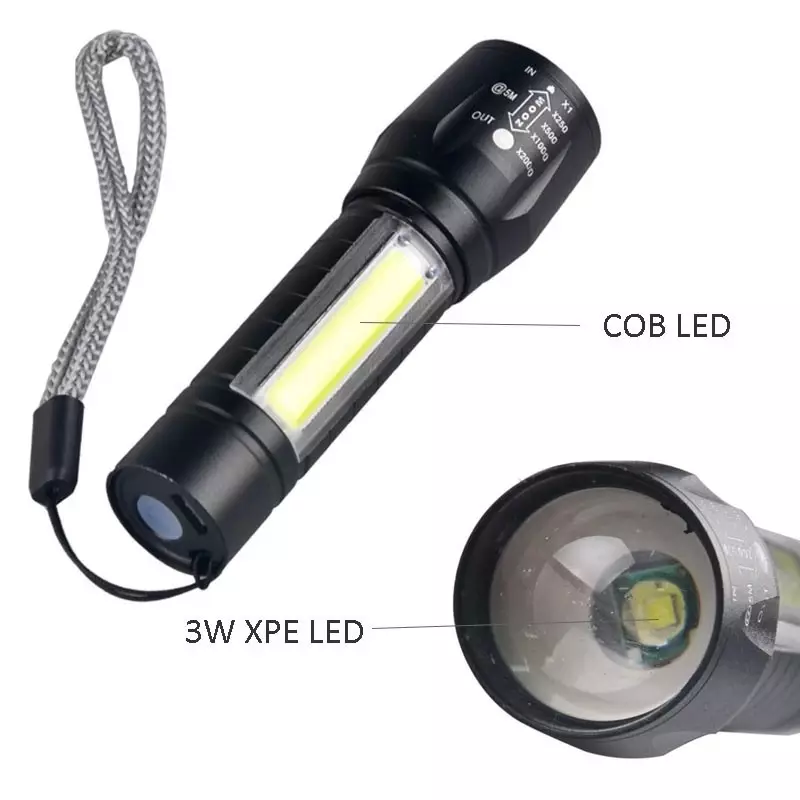 Portable Flashlight Torch LED Lantern Outdoor Home Night Lighting  Handheld COB USB Mini Work Light for  Emergency