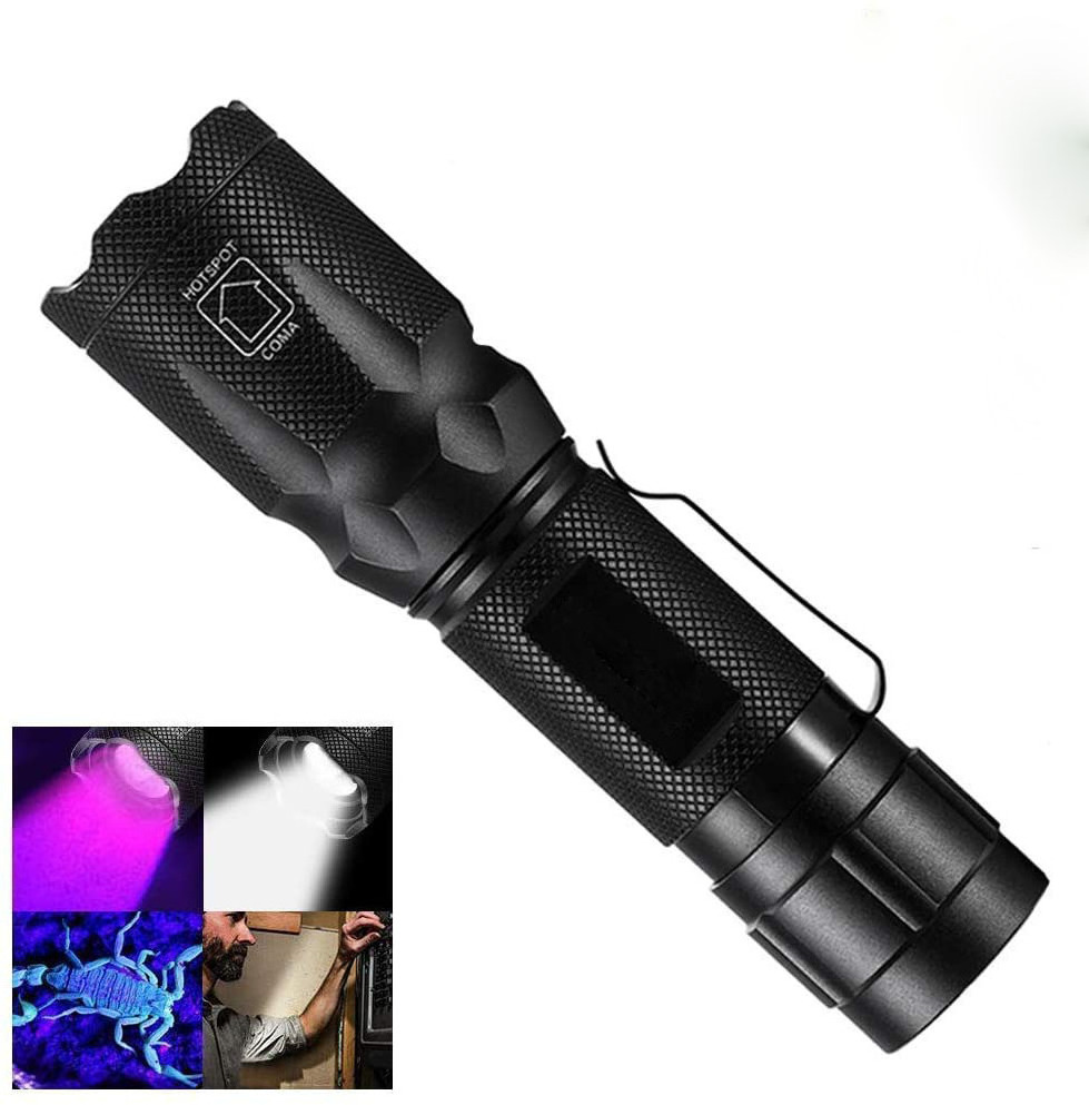 Hot Ultraviolet Handheld Black Light Multi-function 2 in 1 UV White Tactical LED Flashlight