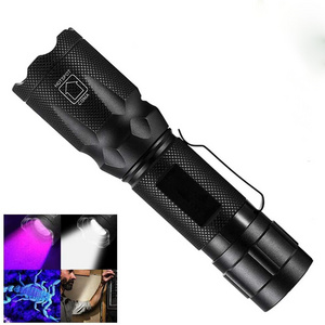 Hot Ultraviolet Handheld Black Light Multi-function 2 in 1 UV White Tactical LED Flashlight