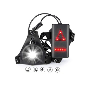 Outdoor USB Rechargeable Waterproof Night Chest Running Lights Adjustable Strap Runner Light For Night Jogging Dog Walking