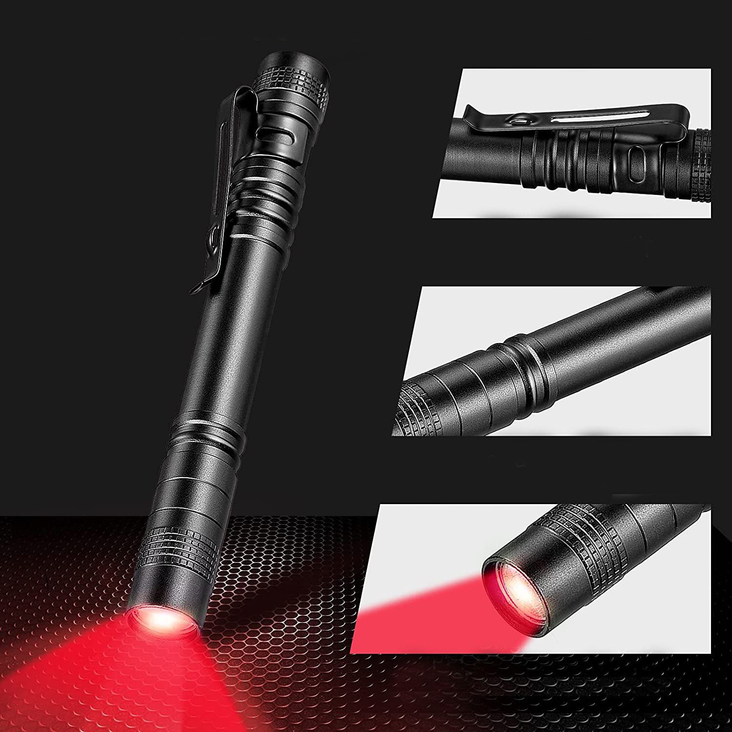 Night Observation Red LED Flashlight Red Light Pen Red Torch for Astronomy Aviation Multiple Application