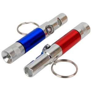 Small Gift keychain flashlight custom logo Compass Mini Flashlight Keychain with LED light, whistle and compass