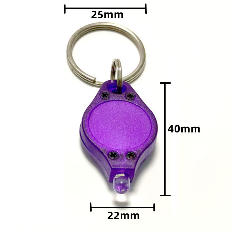 Mini Portable 365nm 395nm UV LED Flashlight Keychain Plastic Torch Curing Glue Detection Fluorescent Banknote Emergency