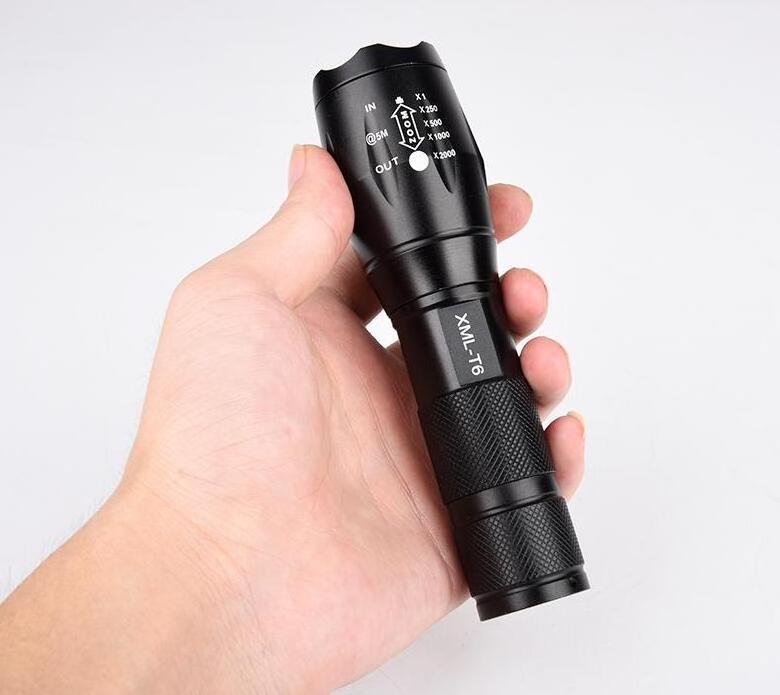 High beam led flashlight torch hunting flashlight powerful torch compact military grade zoom tactical  LED flashlight