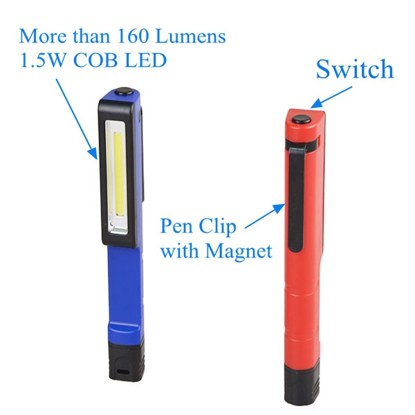 Plastic Portable Pen Shape LED Work Light Bar Torch  LED Working Torch Light COB LED Magnetic Pen Work Light