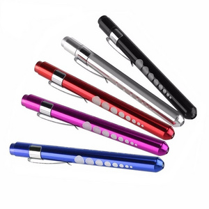 Reusable LED Medlical Penlight Flashlight With Pupil Gauge Pocket Clip Penlight Torch Lamp For Nurses Doctors Reading Inspection