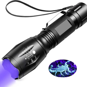 10w Rechargeable 2-in-1 Urine Detector Black Light Scorpion 395-400nm LED UV Flashlight Ultraviolet Torch With Zoom