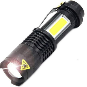 Kids flashlights mini Zoom LED Flashlight COB lampe torche light Use AA Dry Battery with Pocket Clip