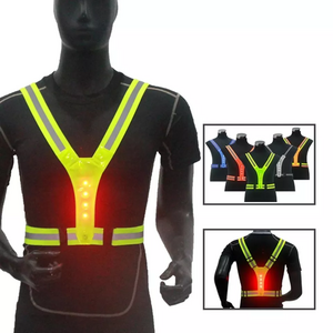 High Visibility LED Flashing Security Reflective Vest with Adjustable Straps Running vest