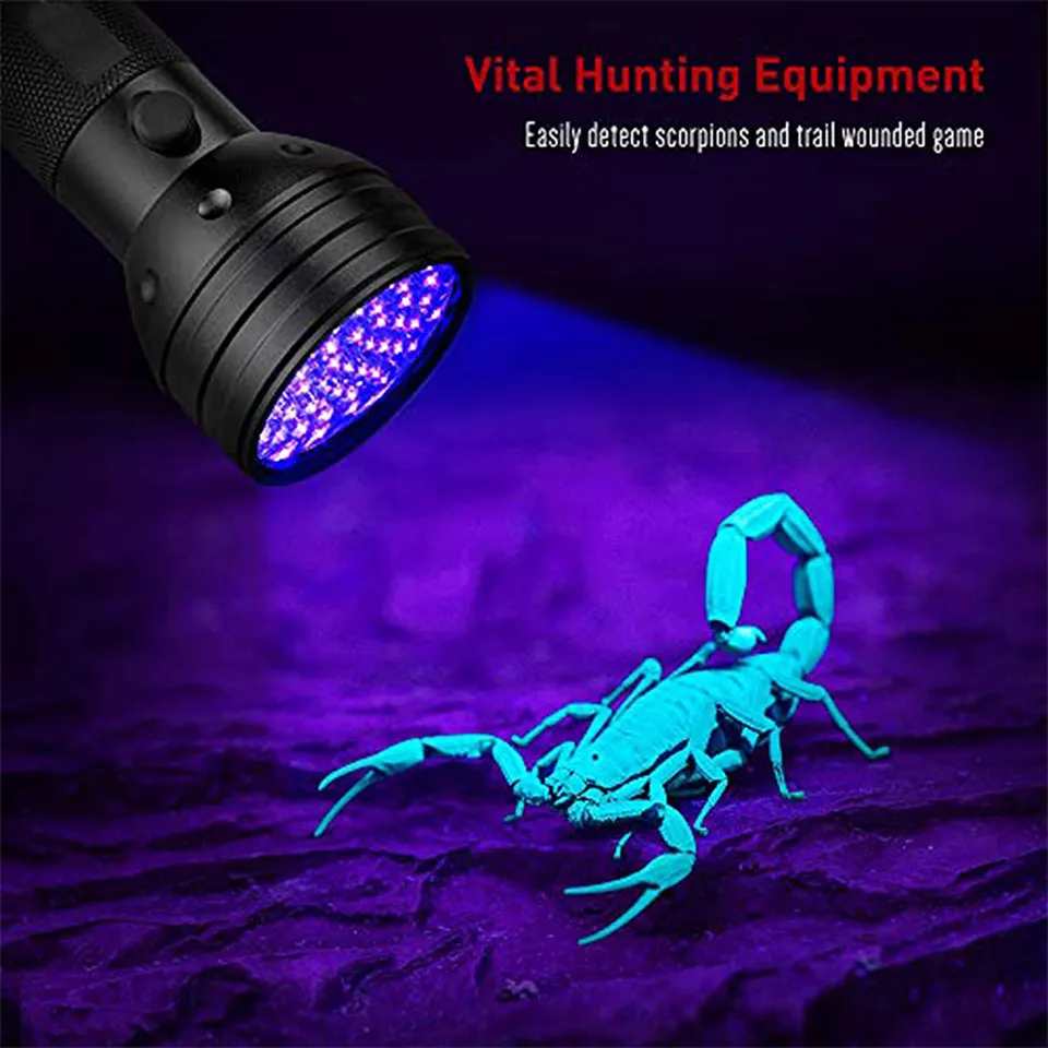 395 Scorpion UV Flashlight Waterproof UV Blacklight Flashlight 51 LED 395 Ultraviolet for Scorpion Pet Urine Detect