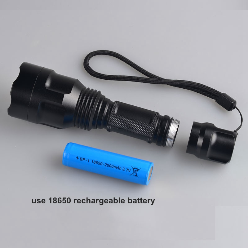 Self Defense Tactical  Hunting Rechargeable Battery Flashlight Torch With Charger