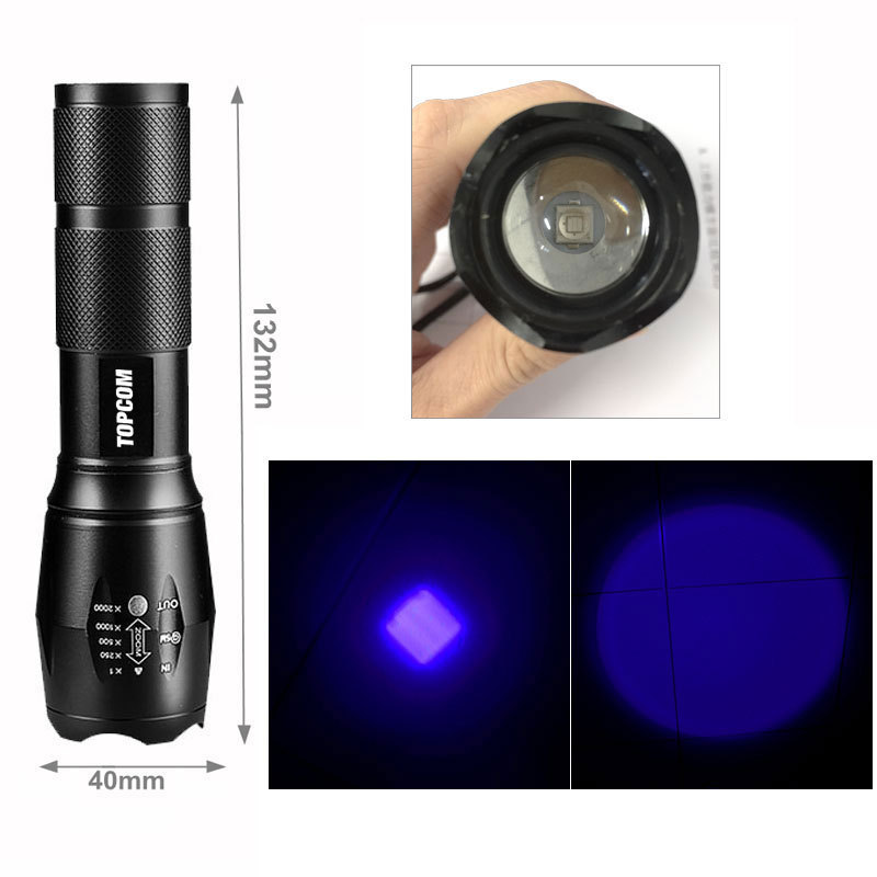 Best Selling High Power Ultra Violet Led Torch  365nm 395nm UV Flashlight for Night Hunting