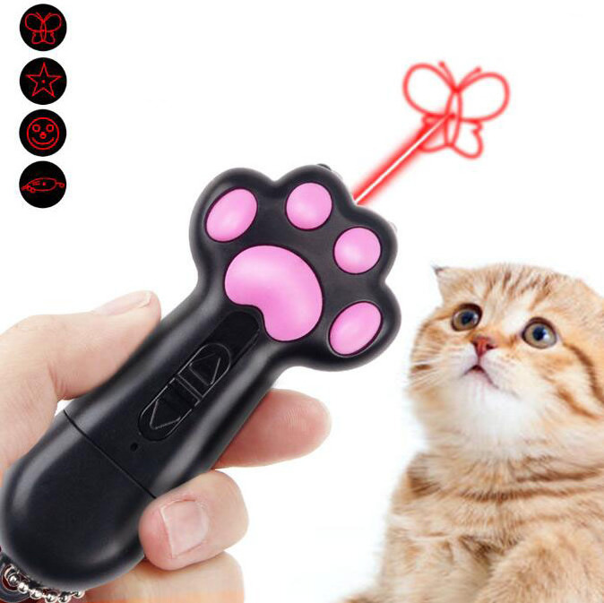 Funny cat Pointer Exercise Interactive Pet Toy 3-in-1 Charging Cat Paw Shape Laser Pointer Pen Interactive Cat Toy