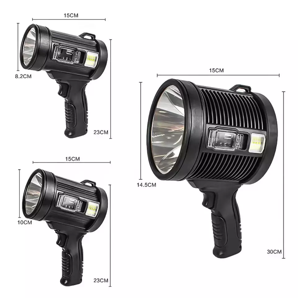 Outdoor  P70 Waterproof Handheld Strong COB Light Searchlight Type-C Rechargeable Solar Flashlight LED Glare Portable Torch