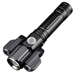 Ultra Bright Handheld Flexible 3 Heads LED Travel Flashlight USB Rechargeable 1000 Lumens Bike Front Torch