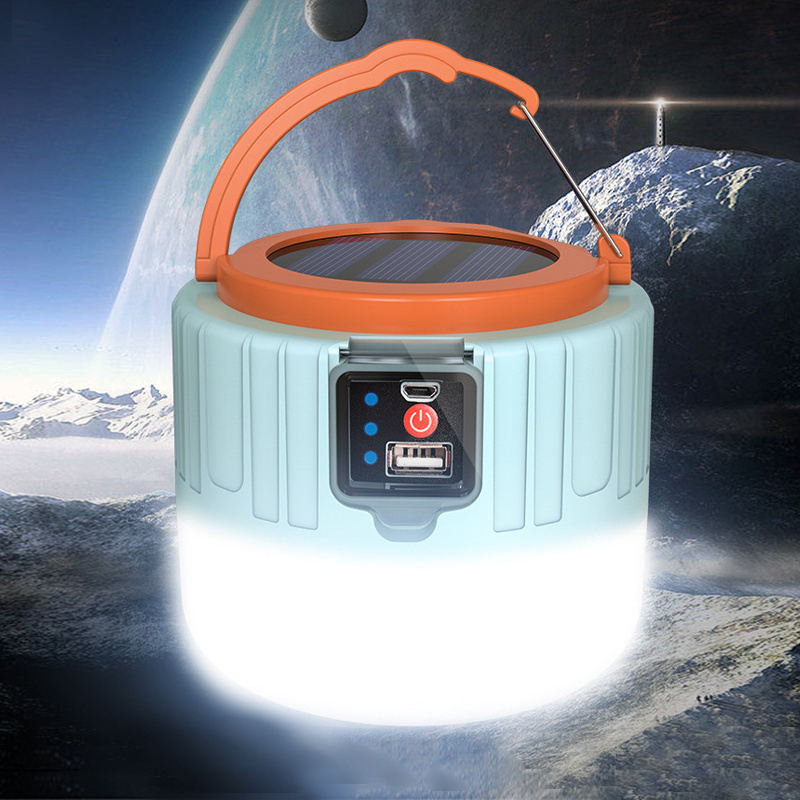 Wholesale Hanging Solar Powered LED Camping Light Ultra Bright Hiking Fishing USB Charging Emergency Lantern With Power Display