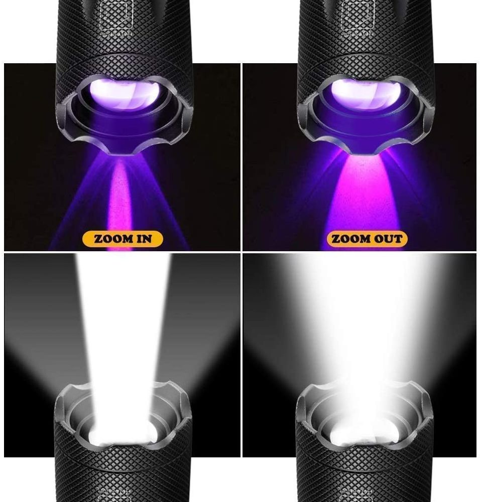 Hot Ultraviolet Handheld Black Light Multi-function 2 in 1 UV White Tactical LED Flashlight