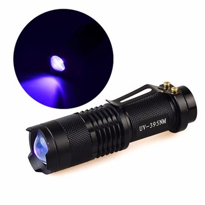 365nm 395nm UV LED Flashlight Mini Zoomable Flashlight Tactical Portable Torch